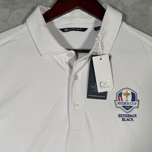 Ryder Cup 2025 Bethpage Shirt Polo Mens LT Large Tall White Cutter & Buck Golf